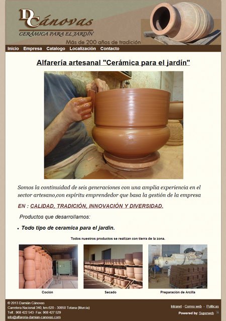 Alfarería artesanal Damián Cánovas estrena página web, Foto 1