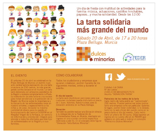 Murcia acoge la tarta solidaria más grande del mundo para ayudar a las personas con enfermedades raras - 1, Foto 1