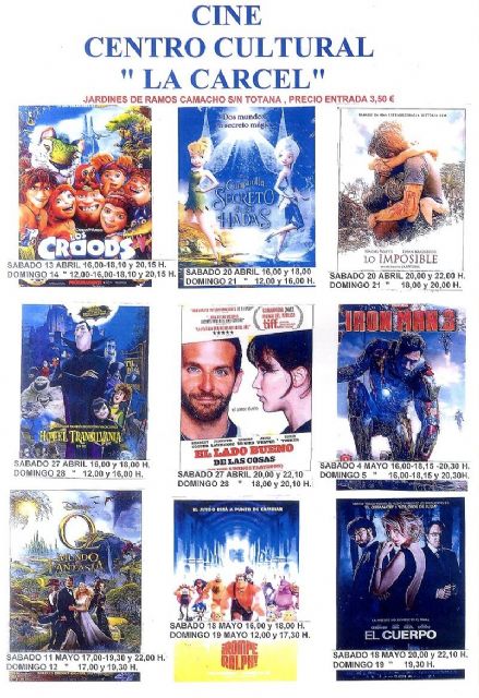 La programación del cine en el Centro Sociocultural La Cárcel está cerrada hasta el 19 de mayo con nueve películas que están en cartelera - 1, Foto 1