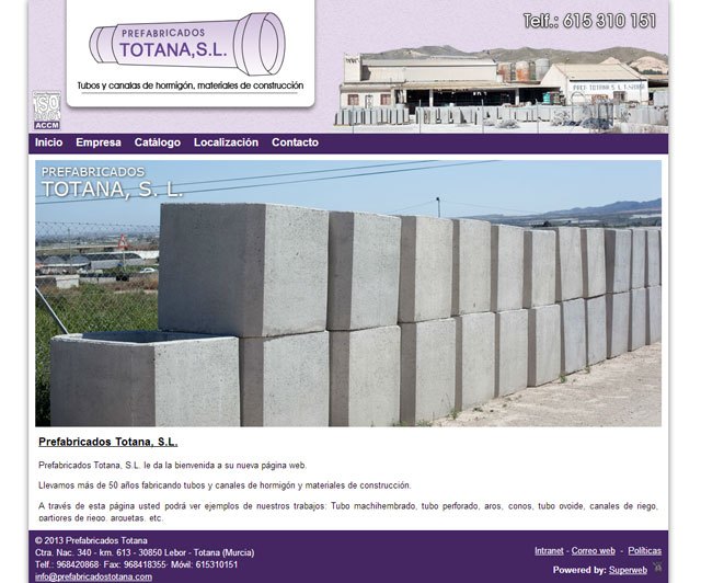 Prefabricados Totana ya está en Internet con Superweb, Foto 1