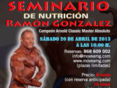 Ramón González, campeón Arnold Classic Master Absoluto, ofrecerá en Totana un Seminario de Nutrición Ramón González, campeón Arnold Classic Master Absoluto, ofrecerá en Totana un Seminario de Nutrición