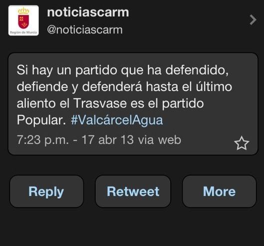 El PSRM denuncia el uso partidista por parte del PP regional de la cuenta oficial de la Comunidad Autónoma en Twitter - 1, Foto 1