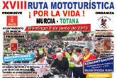 La XVIII ruta mototuristica ¡Por la vida! concluirá este año en Totana La XVIII ruta mototuristica ¡Por la vida! concluirá este año en Totana