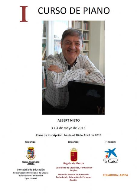 El Conservatorio Profesional de Música acoge este fin de semana el Primer Curso de Piano  Albert Nieto - 1, Foto 1