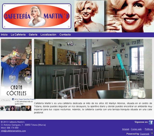Cafetería Martin’s se da a conocer en Internet con Superweb, Foto 1