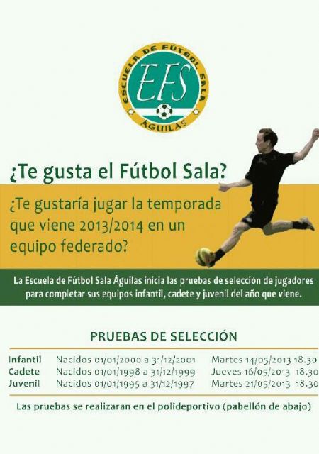 La Escuela de Fútbol sala comienza las pruebas de selección para los equipos federados de las categorías Infantil, Cadete y Juvenil - 1, Foto 1