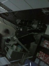 Caída del techo en la Oficina de la Dependencia de la Calle Greco de Murcia