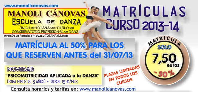 The School of Dance Manoli Canovas now open for registration for the course 2013-2014, Foto 1