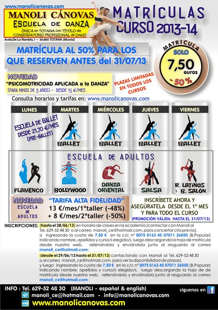 La Escuela de Danza Manoli Cánovas abre el periodo de inscripción para el curso 2013-2014, Foto 4