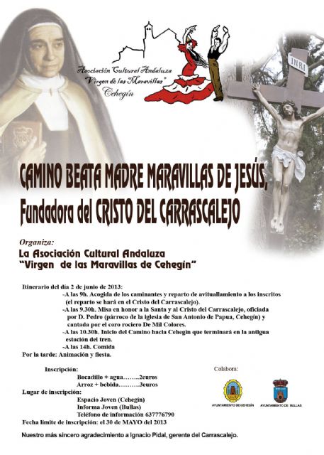 El Camino de Santa Maravillas de Jesús unirá Cehegín y Bullas con salida desde El Carrascalejo - 1, Foto 1