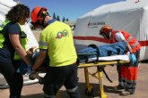 Efectivos de la Gerencia de Urgencias y Emergencias Sanitarias participan en un simulacro de accidente areo en la Base Area de Alcantarilla