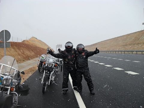 Un grupo de moteros del 