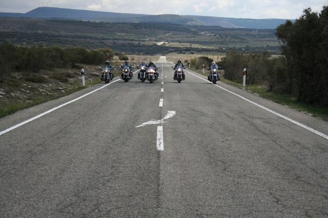 Un grupo de moteros del 