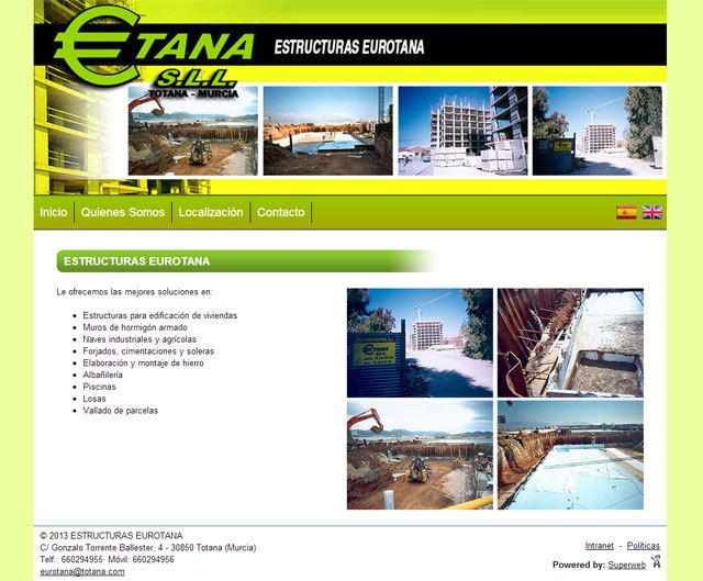 Estructuras Eurotana cambia su antigua página web por una Superweb para dotarla de más posibilidades, Foto 1