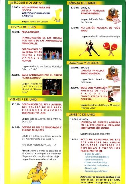 Las fiestas del Centro Municipal de Personas Mayores de Totana se celebran esta semana, del 5 al 10 de junio - 1, Foto 1