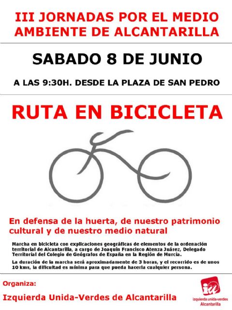 IU-Verdes organiza para este sábado una ruta en bici en defensa del medio natural - 1, Foto 1