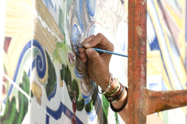 La restauración de los mosaicos cervantinos del muelle a punto de concluir - 5, Foto 5