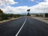 Concluye el primer tramo de las obras de reparación y mejora de la carretera que une Lorca con la costa