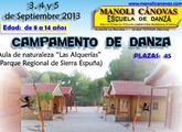 Campamento de danza de la escuela Manoli Cánovas en Las Alquerías los días 3-4-5 de septiembre