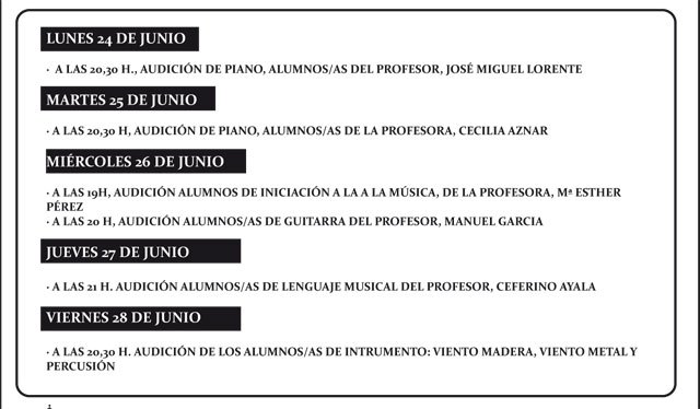 The School of Music of Totana organizes six auditions end of the 2012/13 during the next week, Foto 2