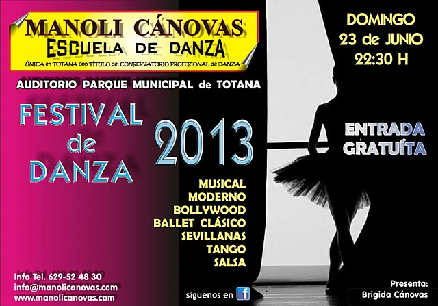 Este domingo festival de la Escuela de Danza Manoli Cánovas en el auditorio Marcos Ortíz, Foto 1