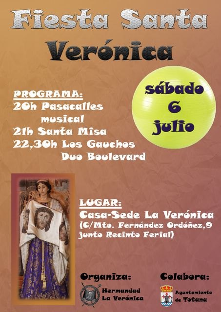 La fiesta de Santa Verónica será este sabado 6 de julio, Foto 1