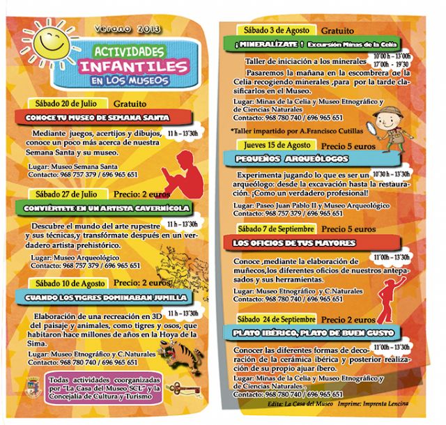 El programa de verano en los Museos para niños y niñas continúa este sábado - 1, Foto 1