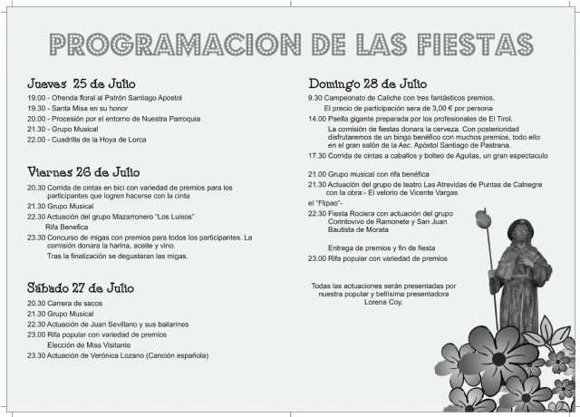 Pastrana celebra sus fiestas en honor a santiago apstol del 25 al 28 de julio, Foto 1