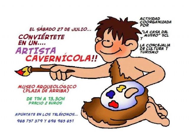 Este sábado, 27 de julio, niños y niñas de entre 6 y 12 años pueden disfrutar del taller Conviértete en un artista cavernícola - 1, Foto 1