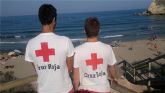 El fuerte viento de suroeste que ha afectado a la costa aguileña durante el fin de semana ha obligado a intervenir en 24 ocasiones a los Rescatadores Acuticos de Cruz Roja Española