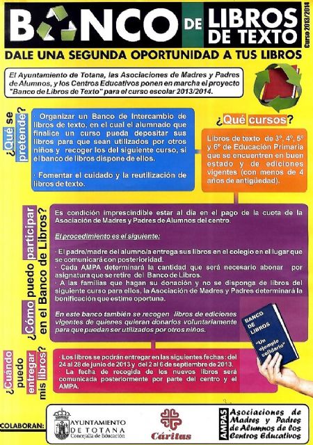 El Ayuntamiento y Cáritas animan a participar en el proyecto del Banco de intercambio de libros de texto - 1, Foto 1