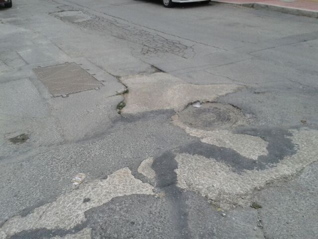 El PSOE de Archena denuncia que todas las calles del municipio tienen el asfalto en un pésimo estado - 2, Foto 2