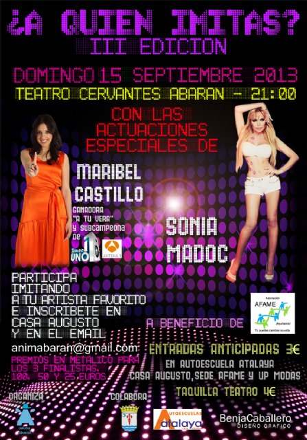 Abaran acoge la III Edición del concurso musical A quien imitas con 2 invitadas de lujo - 1, Foto 1