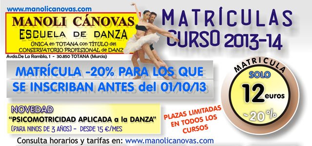 The School of Dance Manoli Canovas registration period opens for the new academic year 2013-2014, Foto 2