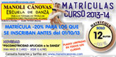 La Escuela de Danza Manoli Cnovas abre plazo de matrcula para el nuevo curso 2013-2014