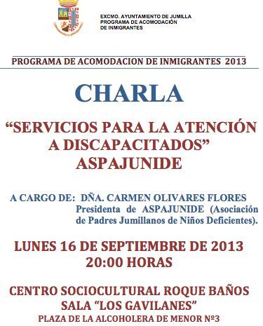 La Concejalía de Política Social organiza la charla-coloquio Servicio para la atención a personas discapacitadas - 1, Foto 1