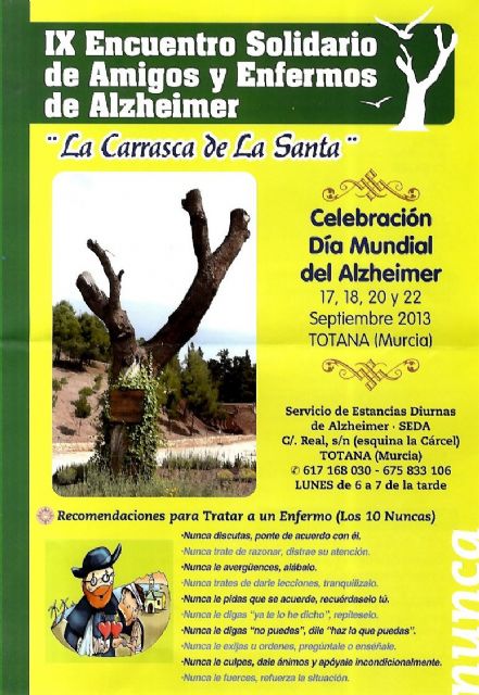 La próxima semana se celebran los actos conmemorativos del IX Encuentro Solidario de Amigos y Enfermos de Alzheimer, Foto 2