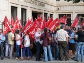 UGT y CCOO han celebrado en Murcia los actos de la Jornada Mundial por el Trabajo Decente con una importante asistencia de delegadas y delegados