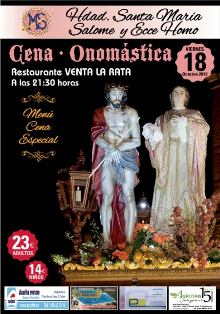 La Hermandad de Santa María Salomé y Ecce Homo celebrará una cena el próximo viernes con motivo de la onomástica de Santa María Salomé, Foto 1