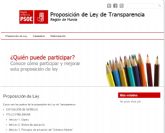 El PSOE abre una página web para que los ciudadanos hagan sus propias aportaciones a la futura Ley regional de Transparencia