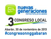 Nuevas Generaciones de Abarn celebrar su III Congreso Local el 30 de noviembre de 2013