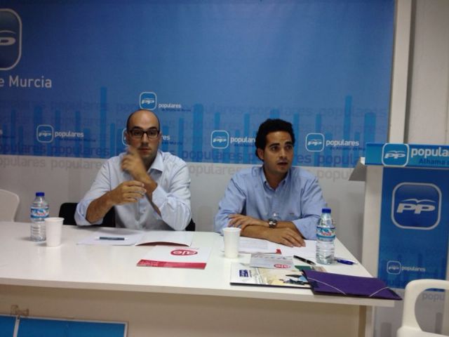 Interesante charla sobre jóvenes empresarios, impartida en la sede del pp de Alhama, Foto 1