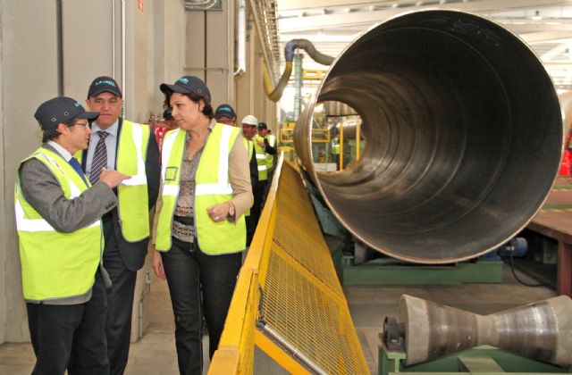 La alcaldesa de Puerto Lumbreras y el alcalde de Lorca visitan las instalaciones de la Factoría multinacional de metalurgia Noksel junto al director general de Acuamed - 1, Foto 1
