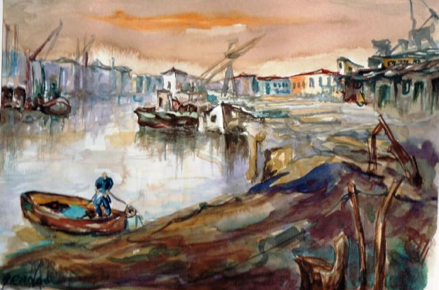 Arango - Valladolid, acuarela 18 x 26, el mar, Foto 1