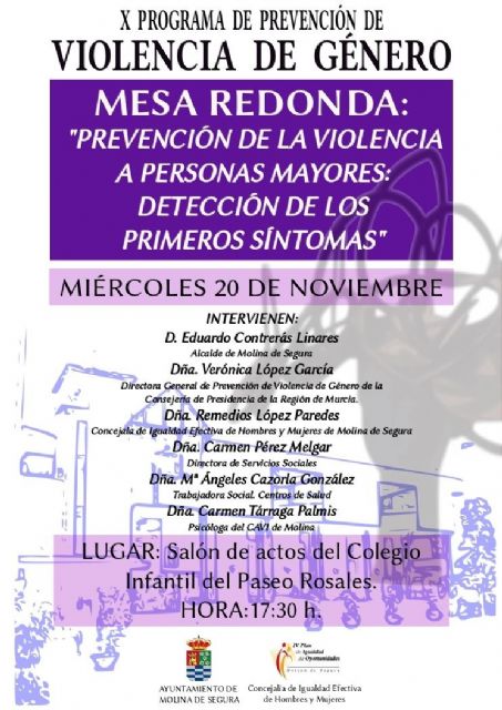 Organizan una mesa redonda sobre Prevención de la Violencia a Personas Mayores el miércoles 20 de noviembre - 1, Foto 1