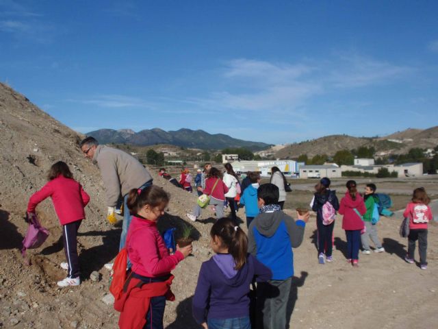 Escolares de Primaria participan en una jornada de revegetación en la Vía Verde del Noroeste - 1, Foto 1