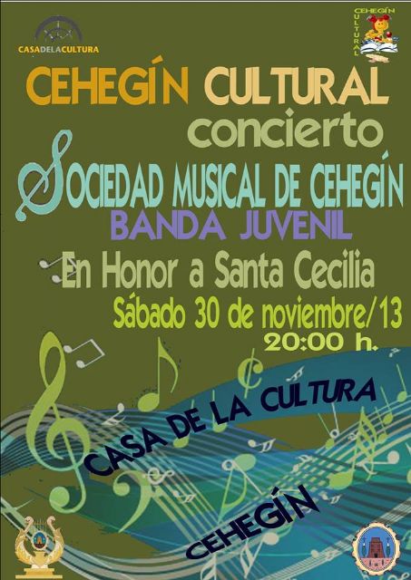 La Sociedad Musical de Cehegín y su Banda Juvenil ofrecen el concierto de Santa Cecilia el próximo sábado - 1, Foto 1