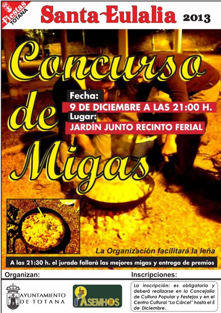 Mañana finaliza el plazo de inscripción para el concurso de migas, Foto 1