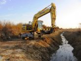 La CHS realiza obras de dragado del cauce bajo del río Guadalentín, en Totana