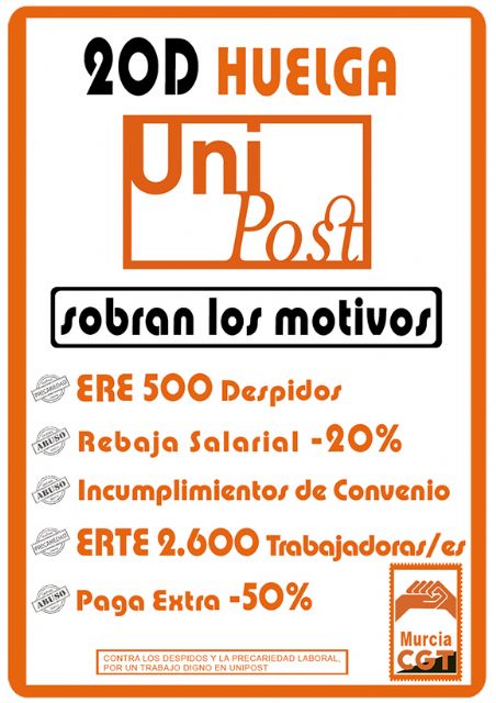 CGT convoca huelga indefinida en UNIPOST - 1, Foto 1